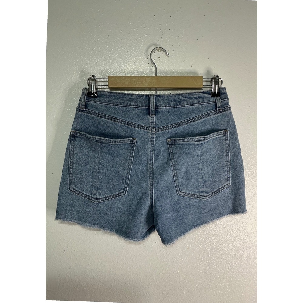 Poppy & Grace Women Glitter Bow Denim Shorts Size 26 High Rise Blue - Picture 2 of 9